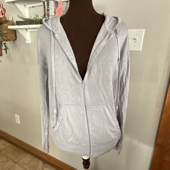 Lululemon cardigan sweater zip up no size tag approx womens size 8 gray athletic - Picture 1 of 10